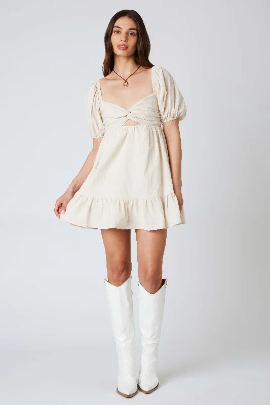 Lia Linen Puff Sleeve Romper