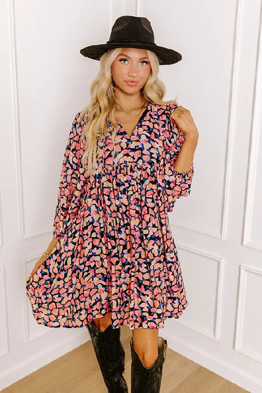 Tea Garden Babydoll Dress in Black