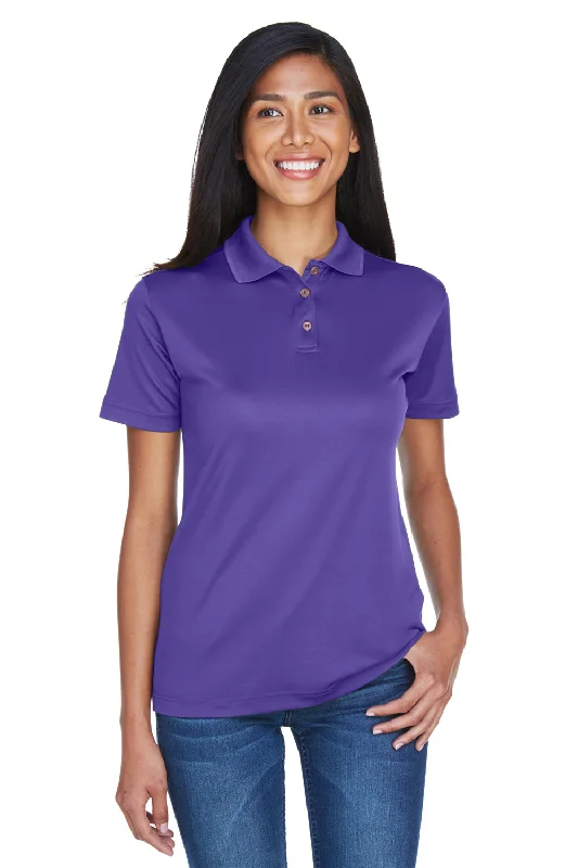 UltraClub Womens Cool & Dry Moisture Wicking Short Sleeve Polo Shirt - Purple - Closeout